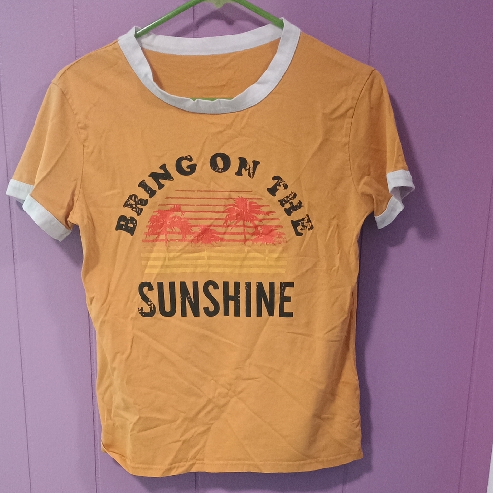 Orange Graphic Tee with White Trim